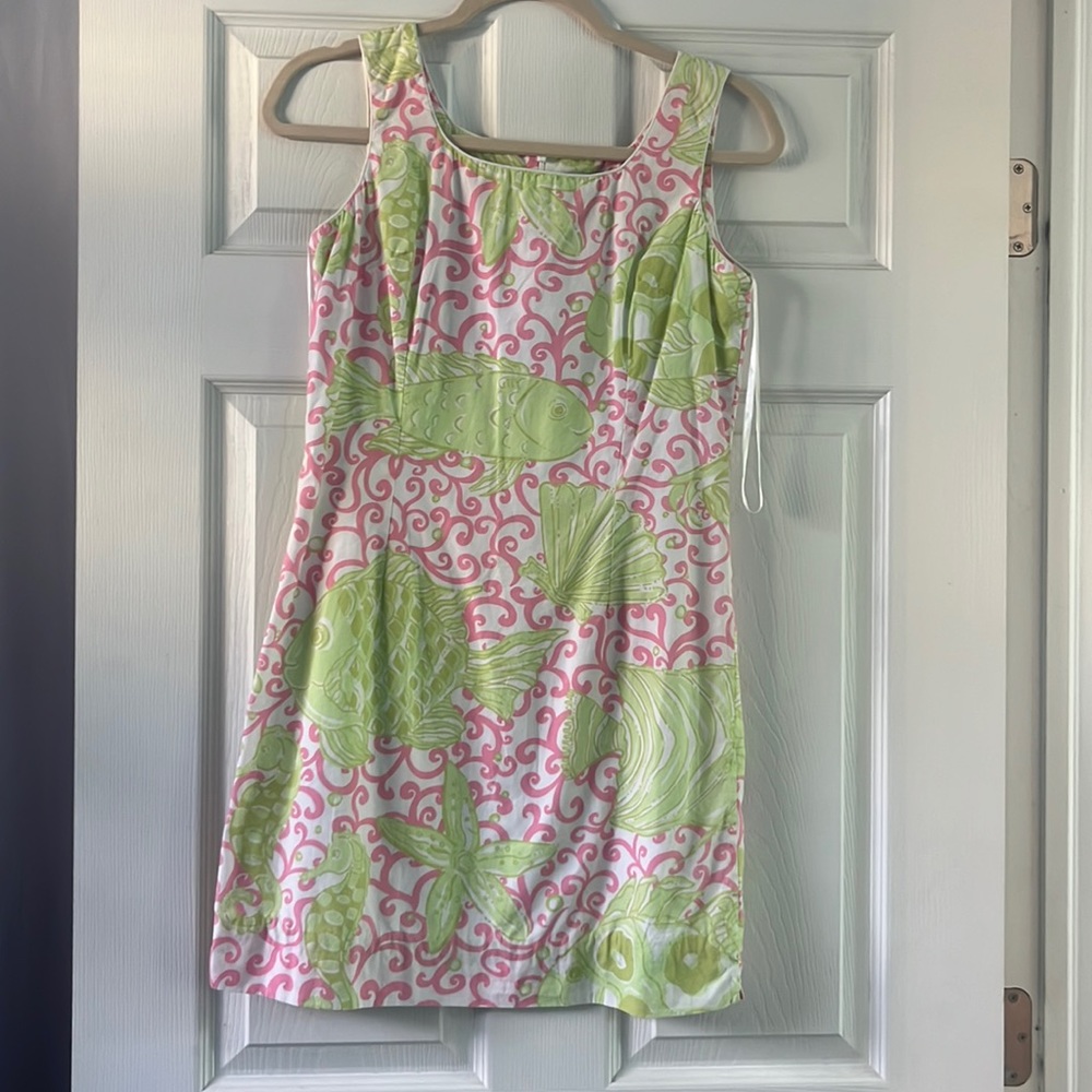 Pink and green seahorse pattern, Lilly Pulitzer dress